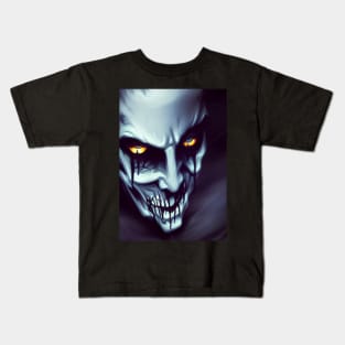 EVIL LAUGHING YELLOW EYED HALLOWEEN VAMPIRE Kids T-Shirt